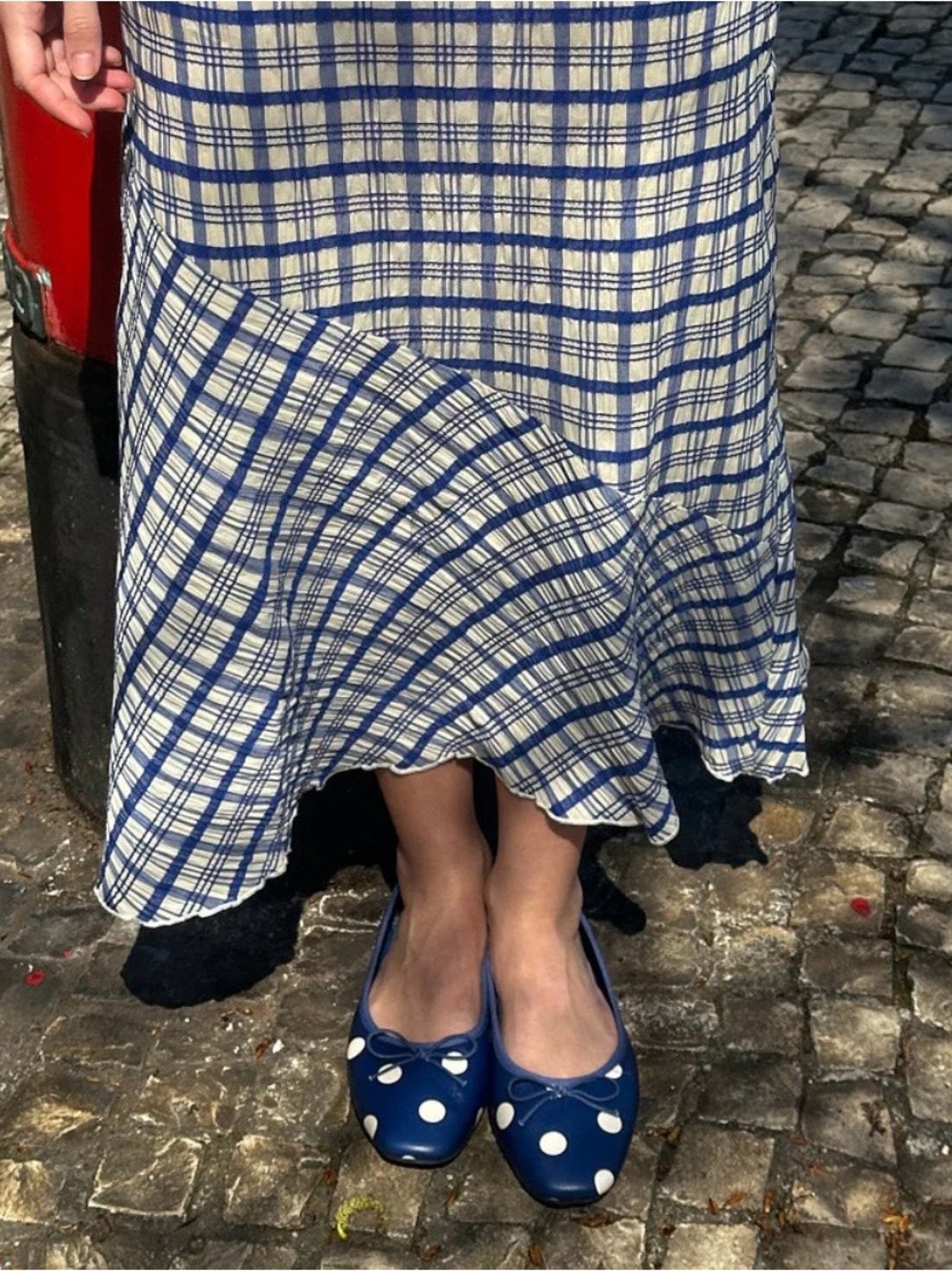 New Lisa Says Gah Matilda Ballet Flats Polka Dot Blue Size 8 $188 - Picture 3 of 11